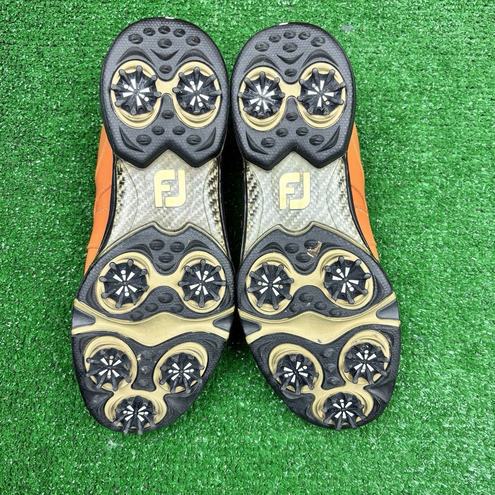 FootJoy Women's DryJoys Boa Shoes Size 7.5 N Orange Ladies Golf With Spikes - Picture 14 of 16